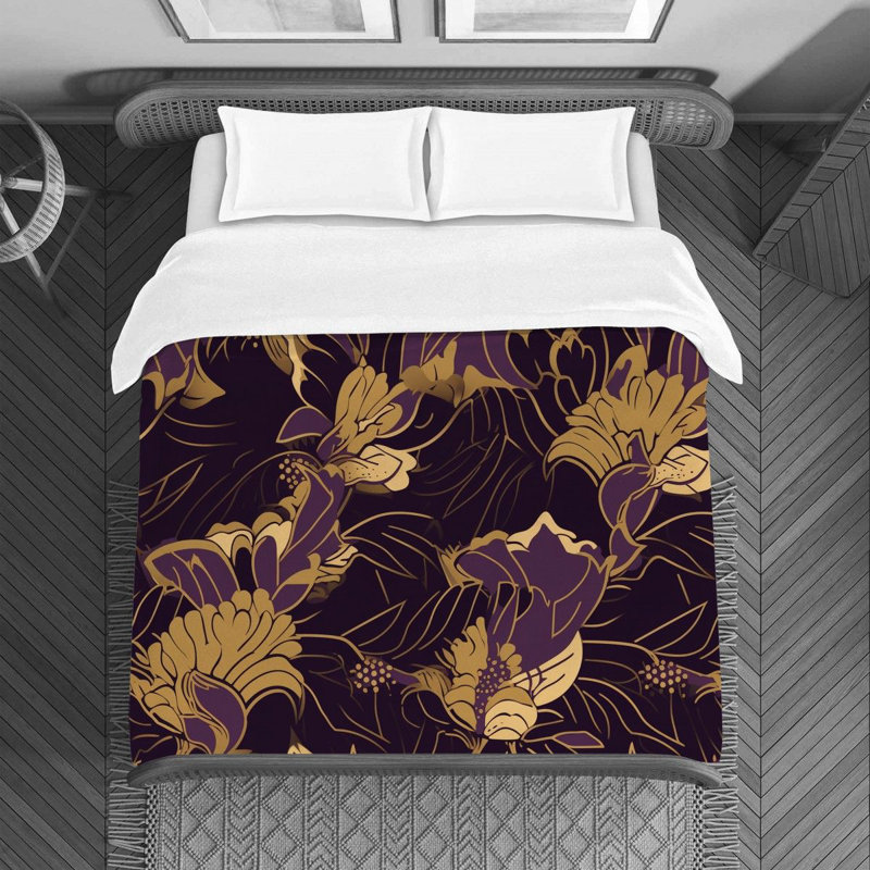 Luxury Floral Duvet Cover, Queen Duvet Cover