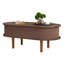 Table basse à plateau relevable cannelé avec compartiment caché