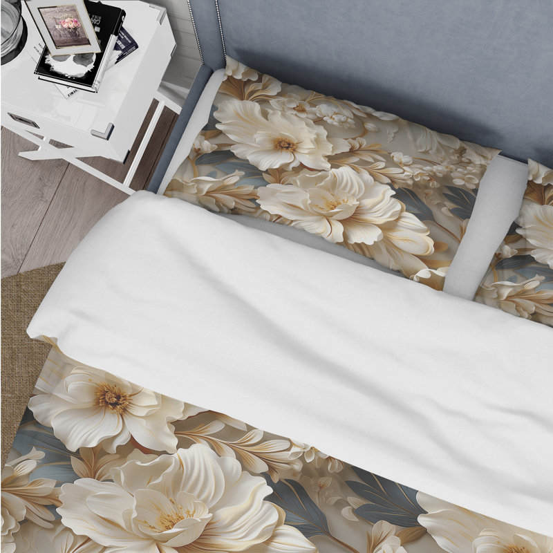 Ensemble de housse de couette Ethereal Rococo Flourish Victorian, Housse de couette pour très grand lit et 2 très