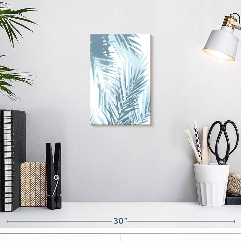 Harnek Palm Shadows Aqua I, H 12 po x l 8 po
