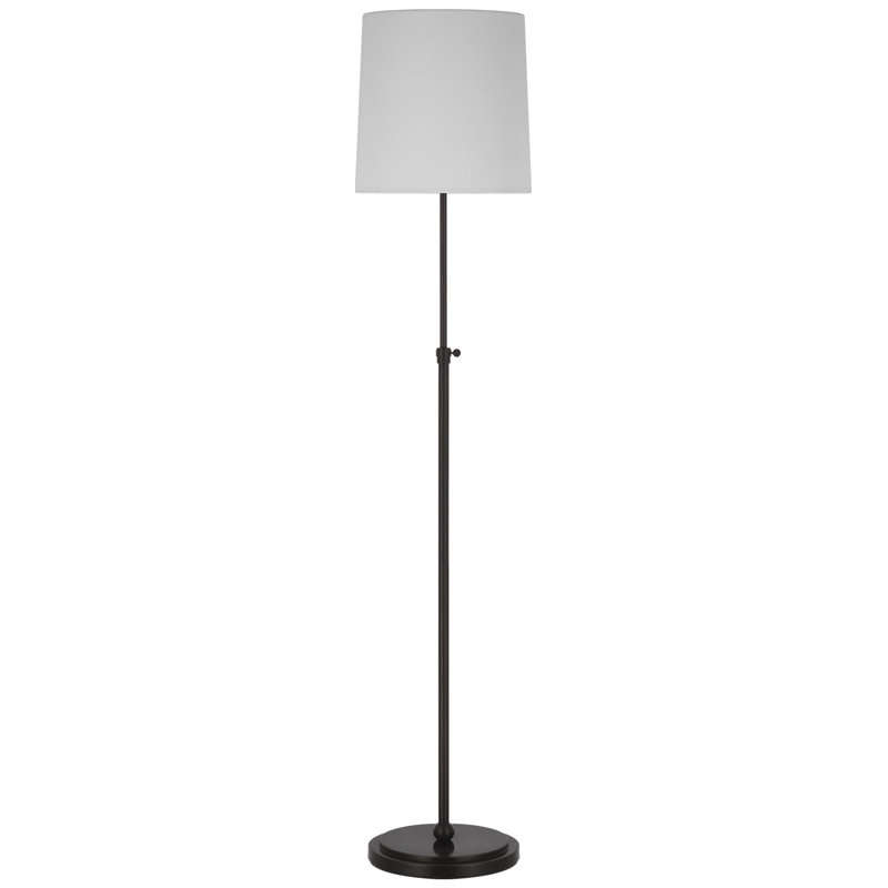 Thomas O'Brien Bryant 52" Adjustable Cordless Floor Lamp with Linen Shade, Bronze