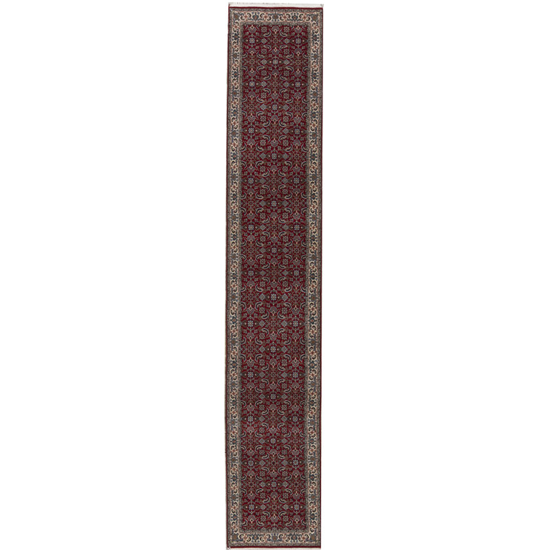 Hand-Knotted High-Quality Red Runner