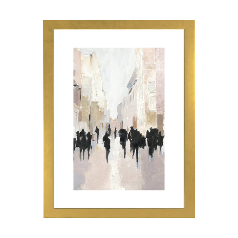 Reproduction d’art, "passing Rain I" par Ethan Harper, H 32 po x l 24 po x P 1 po, Papier encadré doré, Blanc