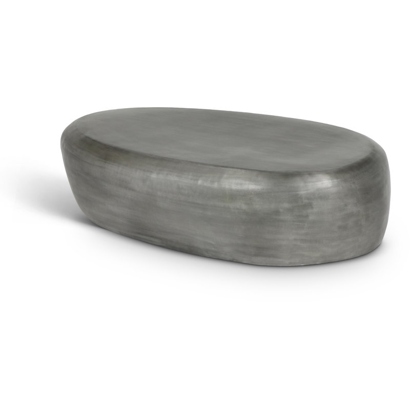 Table basse Keelby, H 14,5 po x L 54 po x l 28 po, Argent argent