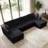 142" Corduroy Cloud Modular Sectional Sofa, Extra Deep Seat with Storage, U/L Shaped Convertible Couch-1078484562