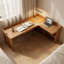 Bureau en coin en L en bois massif avec tablettes de rangement, table d'écriture Modern Farmhouse Home Office-589358758