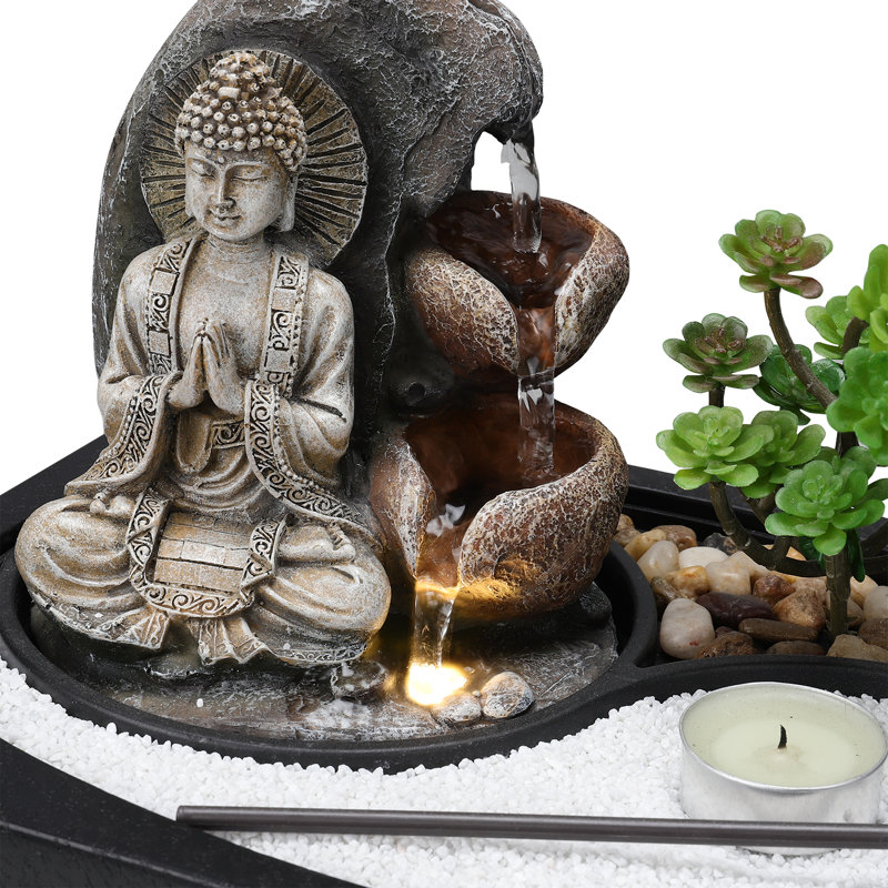 Kroeker Resin Solar Fountain with Light