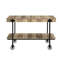 Bureau rectangulaire de style industriel avec finition naturelle et tablette inférieure ouverte pour table de bureau