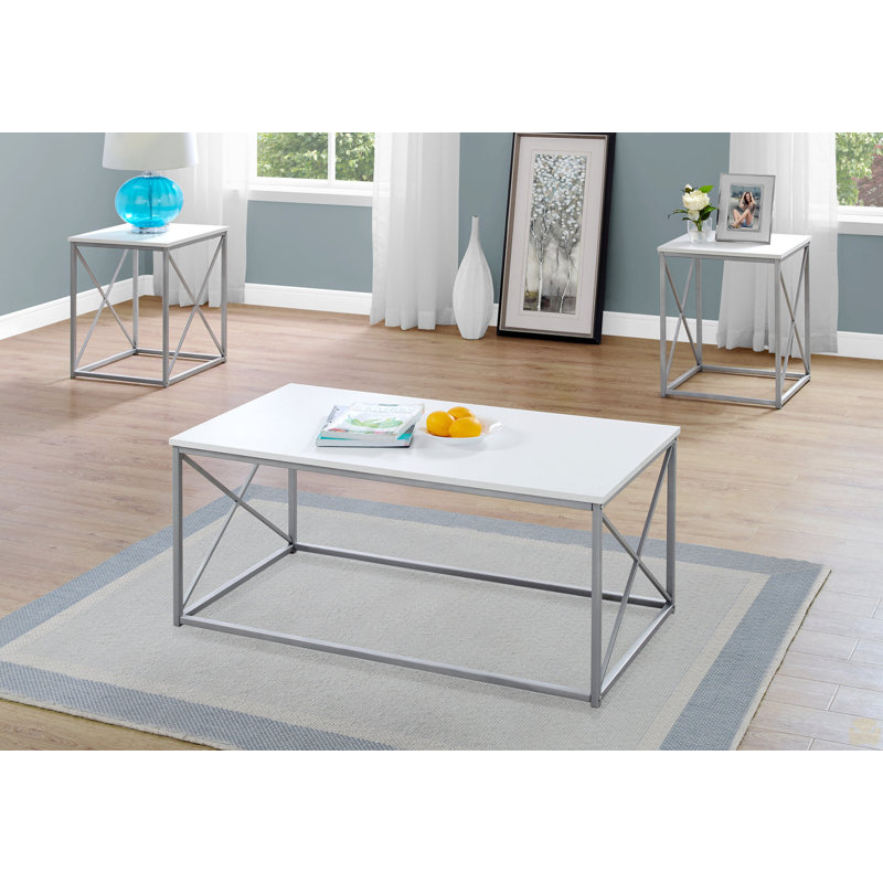 Ensemble de table, ensemble de 3 pièces, café, bout, côté, décor, salon, métal, contemporain, Plateau taupe / base noire