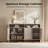 59.1" Modern Fluted Sideboard Buffet Cabinet With 4 Doors And Adjustable Shelves, Credenza Accent Cabinet with 2 Open Storage