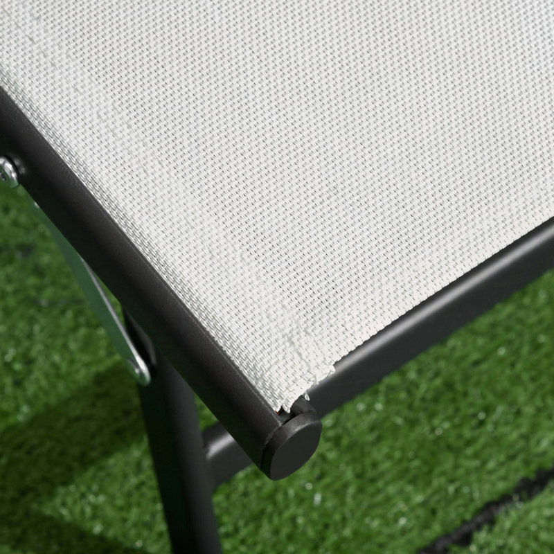 Ensemble de chaises longues 2 pièces avec roulettes et inclinable à 5 positions