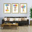 Ensemble de 3 art mural encadré girafe coloré - impressions sur toile remplaçables avec cadres en bois massif, décoration murale créative pour animaux pour le salon et la chambre à coucher 20 po x 28 po