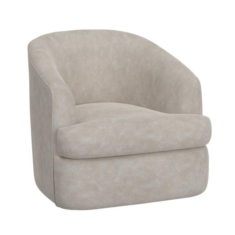 Fauteuil d'appoint pivotant à 360 degrés Cirri, Similicuir neige