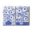 «Blue Brush Flowers I» - Toile tendue avec châssis de qualité supérieure - Prêt à accrocher
