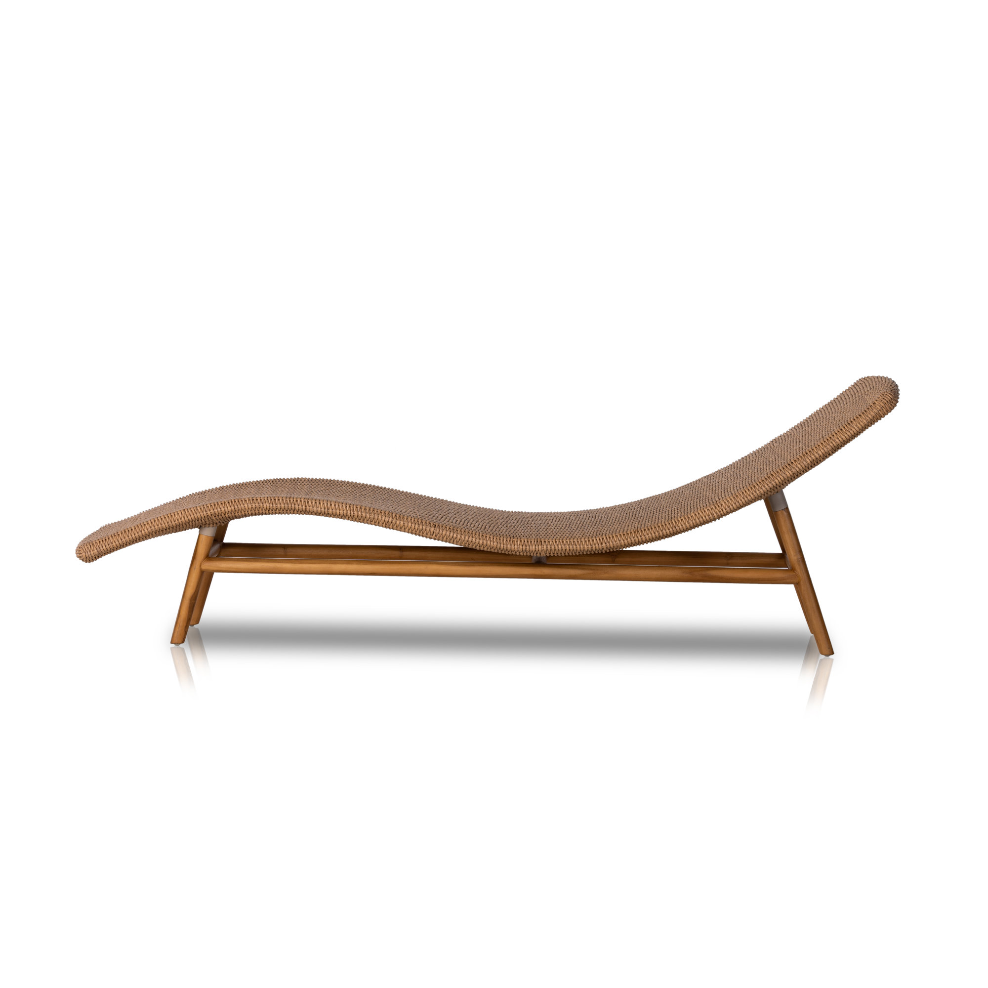 Janine 24'' Outdoor Teak Chaise Lounge, Natural Teak, Natural