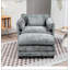 Canapé surdimensionné 55,32 x 39,76 avec repose-pieds portatif, canapé-lit simple Boucle, siège plus large, coussin double profond et accoudoirs épais pour un confort ultime-742692391