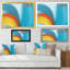 «Fractal Blue and Orange Junction», reproduction d'art sur toile moderne-1539970432-1539970438