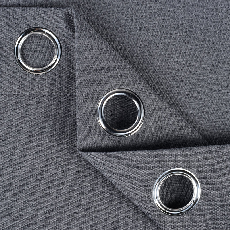 Solid 100% Room Darkening Machine Washable Curtain Panels, Set of 2, 52" W x 84" L, Charcoal
