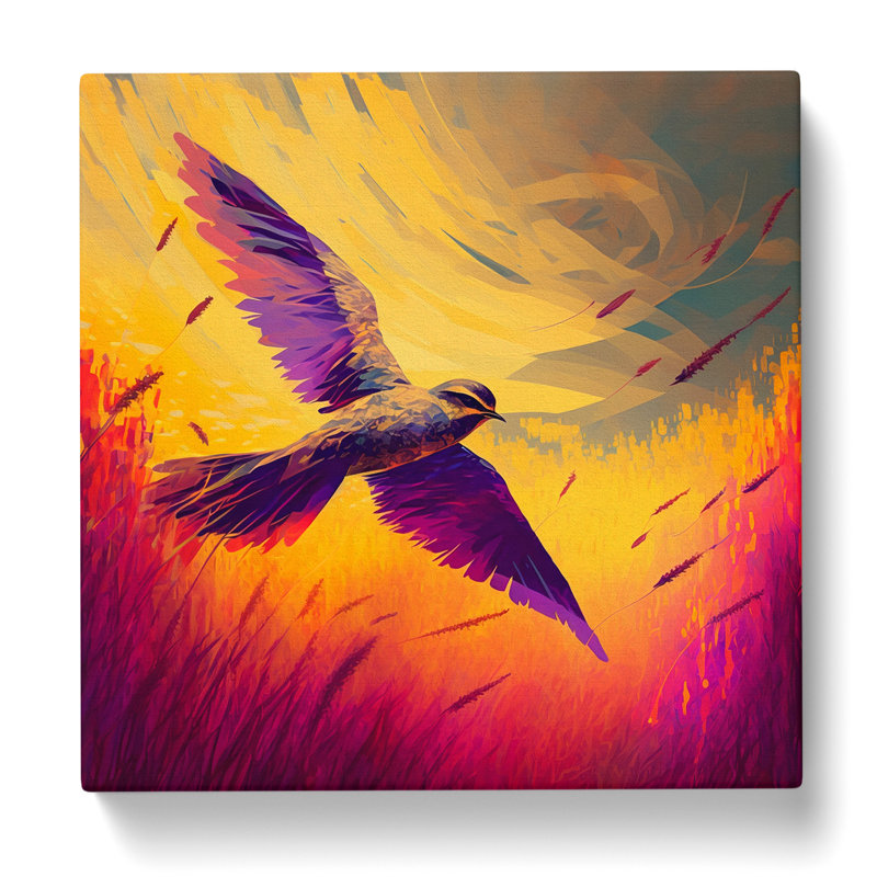 Bird Colour Field Painting - Wrapped Canvas, 35cm H x 35cm W x 3cm D