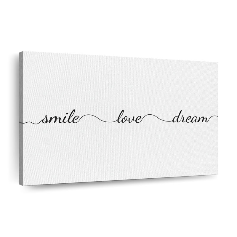 " Smile Love Dream Canvas Print ", 8" H x 12" W x 1" D