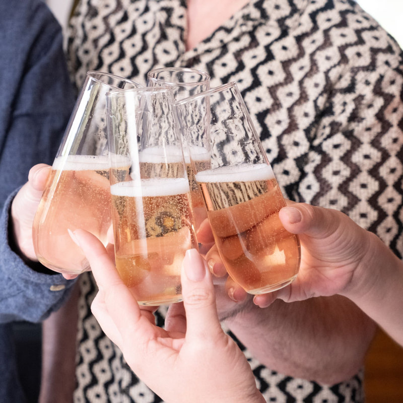 Libbey Stemless Champagne Flute Glasses, 9 oz.