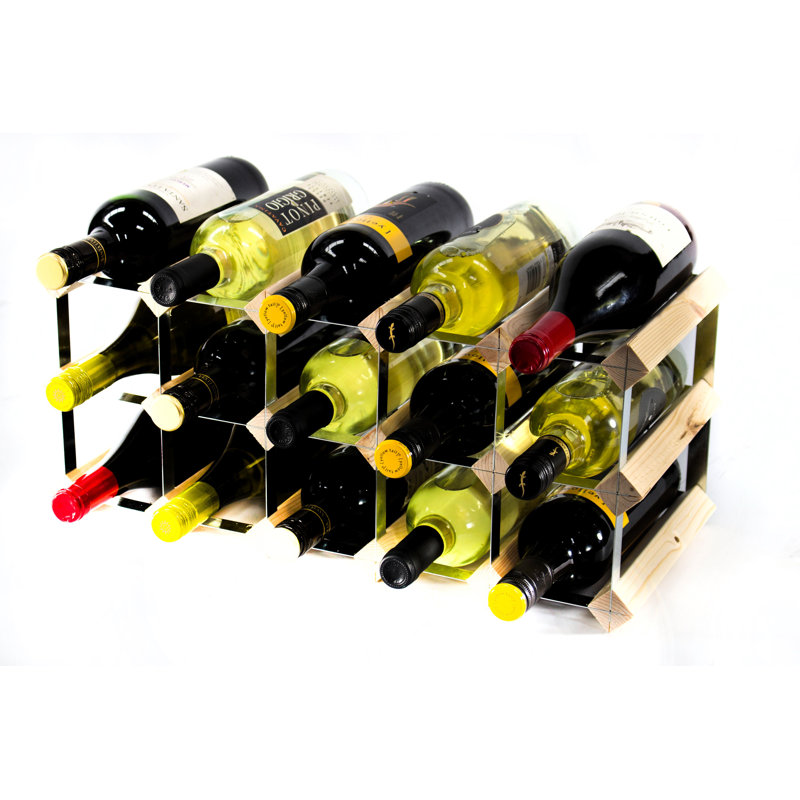 Olivieri 15 Bottle Floor Wine Bottle Rack, Pine