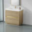 Meuble-lavabo autoportant contemporain avec lavabo et tiroirs à fermeture en douceur Contemporary