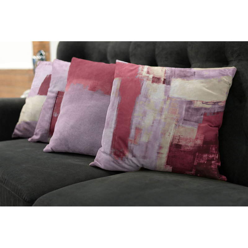 Reversible Pillow Cover, 20" H x 12" W, Mauve Raspberry / Eggshell