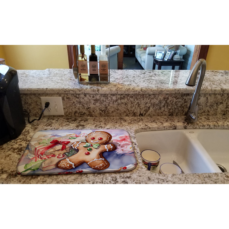 Christmas Gingerbread Men Dish Drying Mat