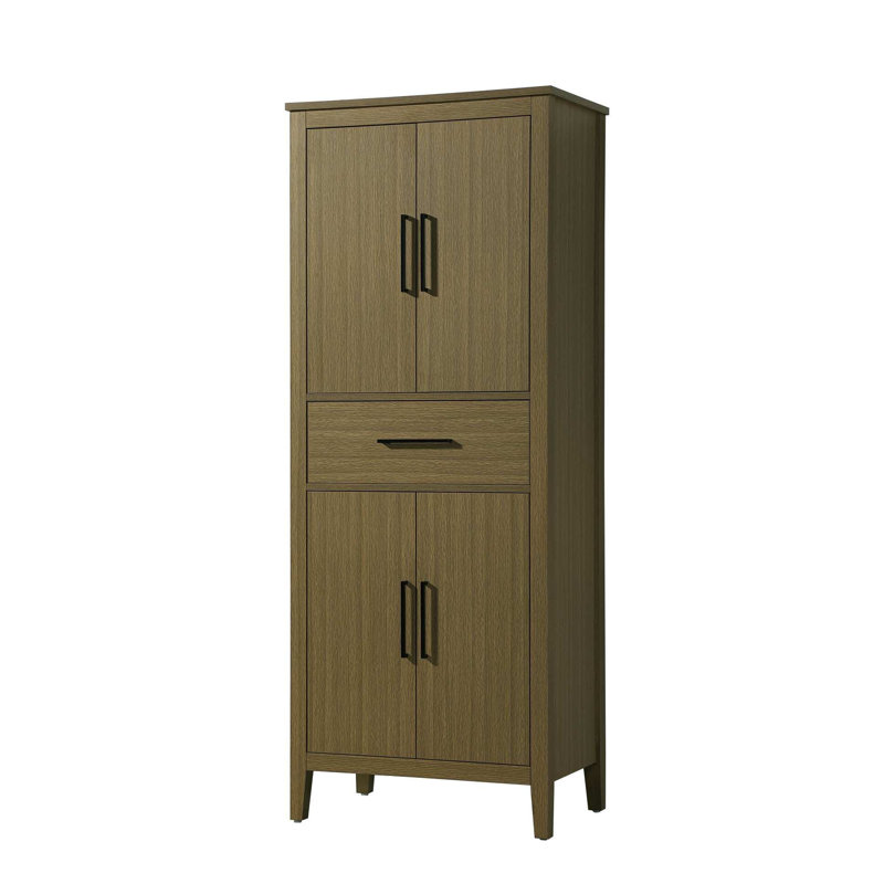 Armoire de rangement pour salle de bain 28 pouces en brun châtaignier, H 72 po x l 28 po x P 72 po, Brun châtaigne