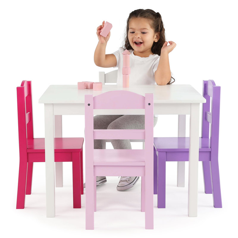 Ensemble de table rectangulaire et de chaises pour enfants 5 pièces Newfolden