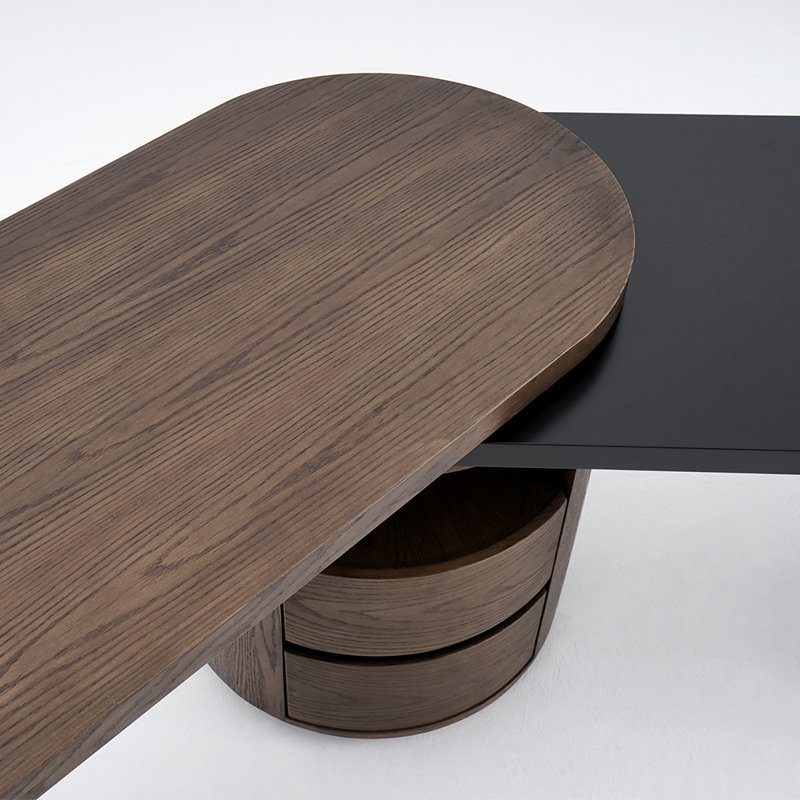 L-Shaped Solid Wood Writing Desk