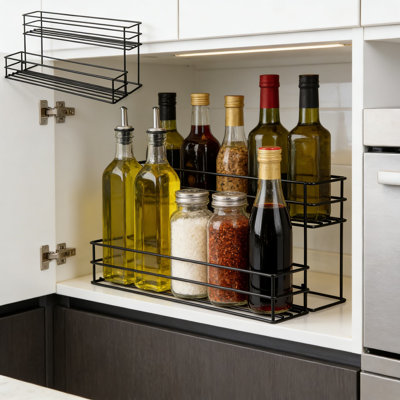 2-Tier Coffee Syrup Organizer And Storage Rack - 10 Bottle Capacity For Kitchen, Bar, And Countertop Display
