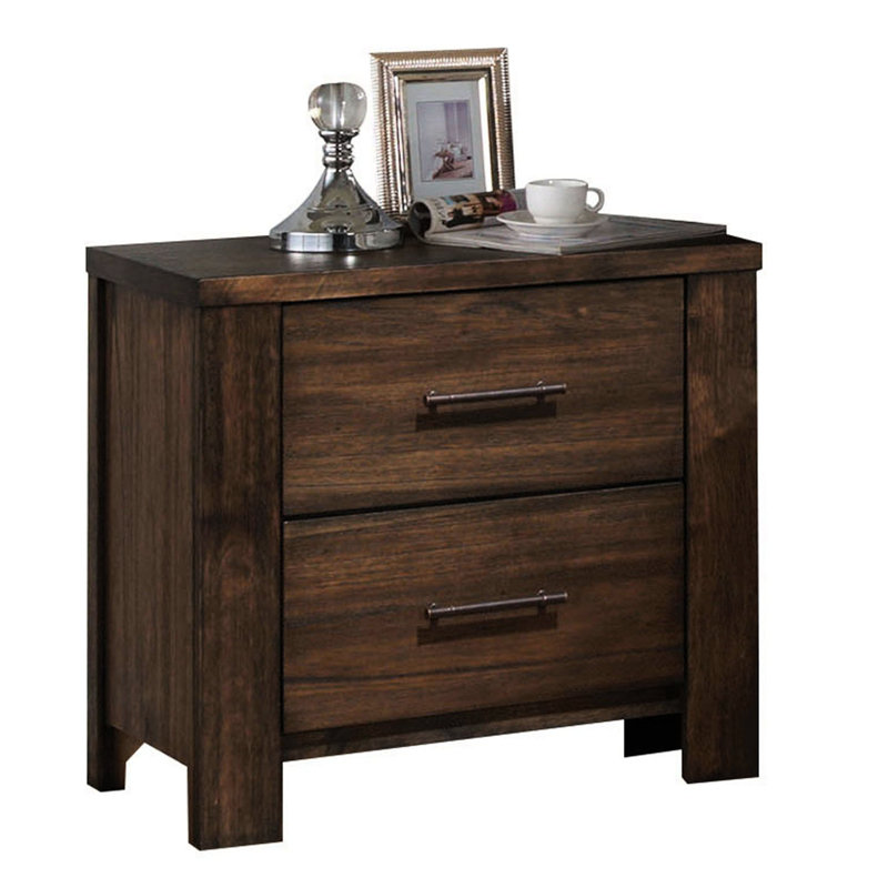 Chambre à coucher 2 Table de chevet en chêne - Décoration élégante pour les détails en laiton antique