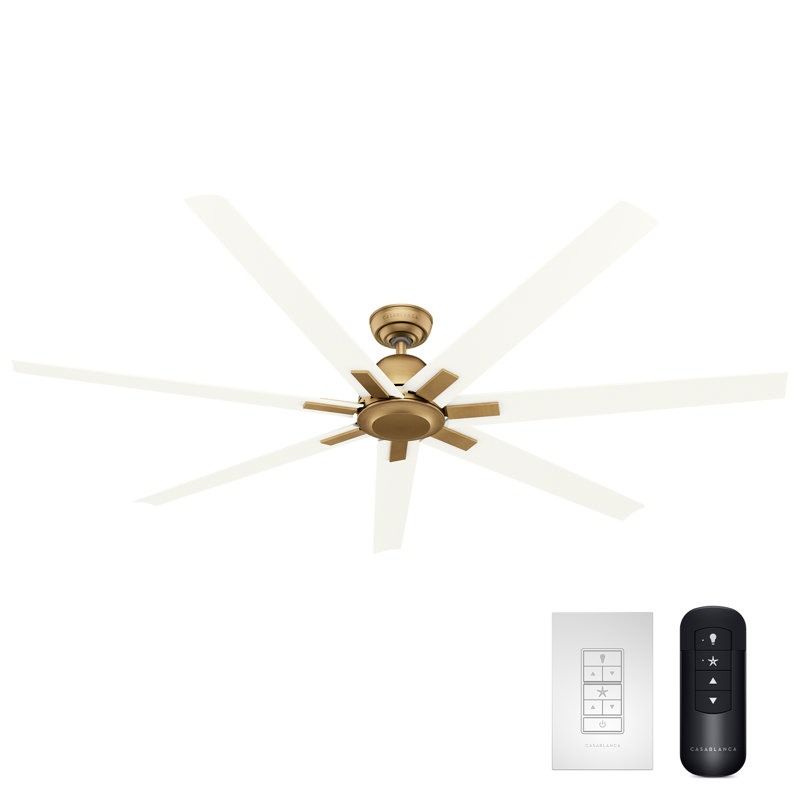 Casablanca 72 inch Bayhaven ENERGY STAR® Damp Rated Ceiling Fan and Wall Control and Handheld Remote