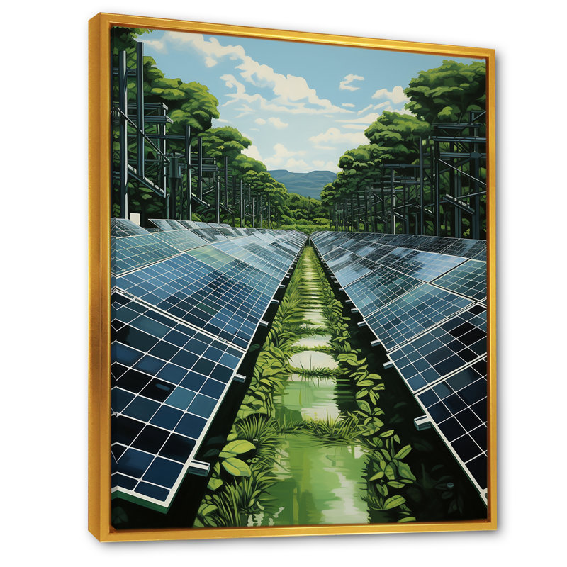 Panneaux solaires Green Solution Field I, H 40 po x l 30 po x P 1,5 po, Cadre flottant doré