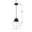 Luminaire suspendu en forme de dôme à 1 lumière Hendina -32007504
