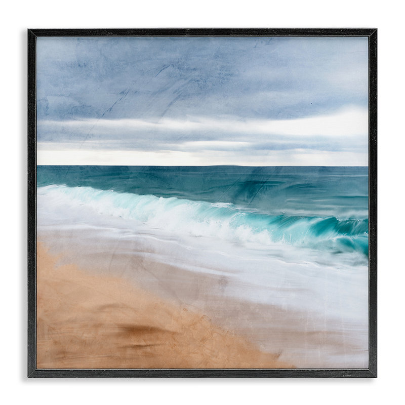 «Vivid Ocean View Coast», estampe numérique, conception de Kim Allen, H 12 po x l 12 po, Giclée encadrée noir minuit