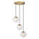 Neva 3-Light Transitional Globe Chandelier for Entryways with 7 in. Clear Iridescent Glass Shades