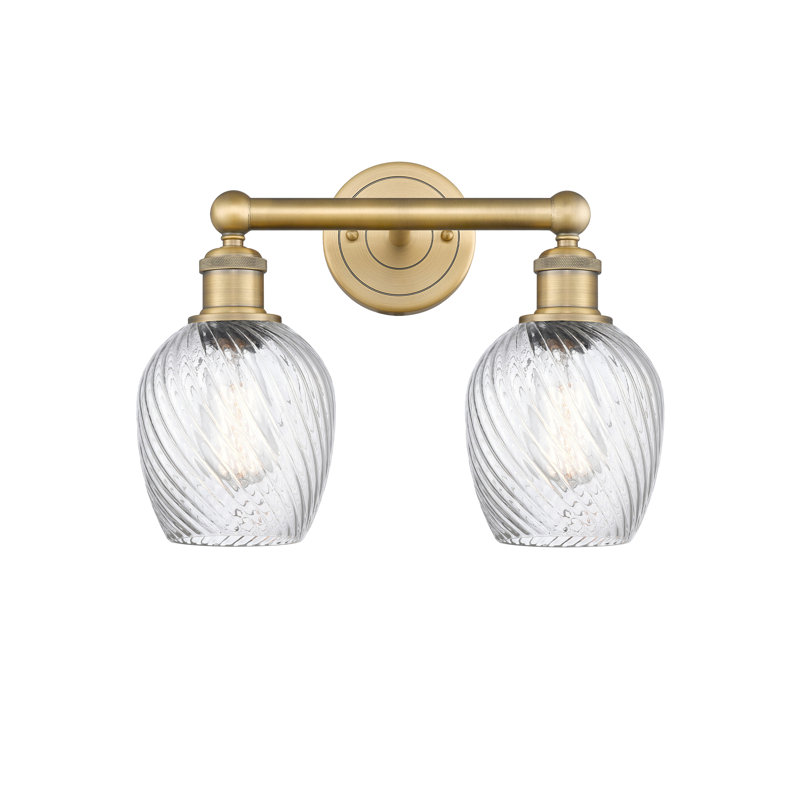 2 - Light Dimmable Vanity Light, Brushed Brass