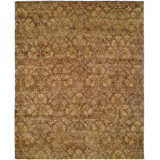 Wool Floral Area Rug in Brown