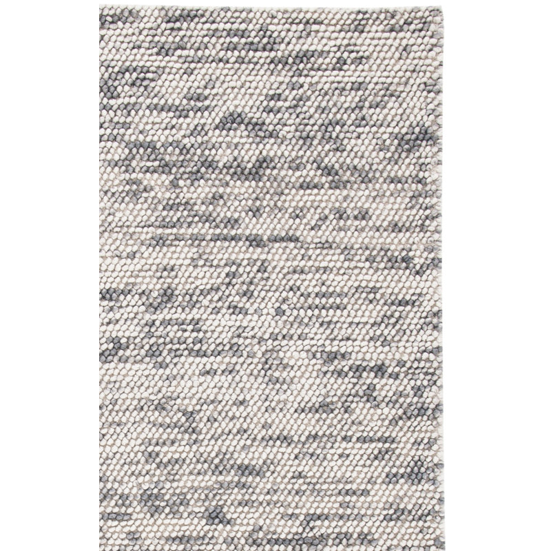 Tapis gris / beige en laine touffeté à la main Almus, Tapis de couloir 2 pi 3 po x 9 pi