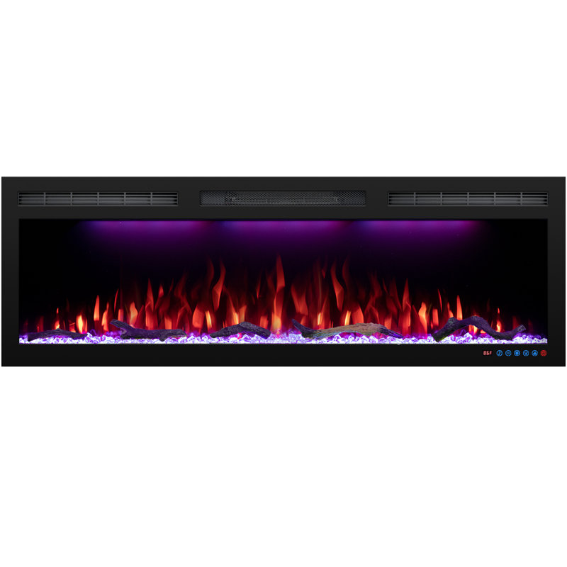Beldin Symple Stuff Black Fireplace Insert, 17.71'' H X 50'' W X 5.96'' D