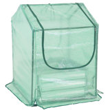 Garmer Outdoor Mini Greenhouse with Metal Raised Garden Bed with Green Cover