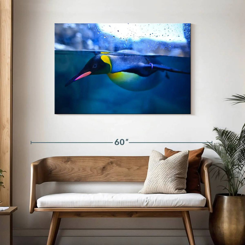 Brampt Penguin Swimming, 30" H x 45" W
