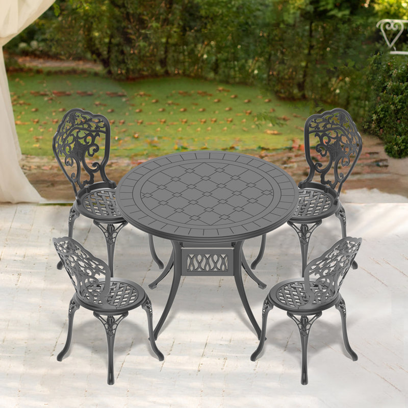 5 meubles en aluminium coulé résistant aux intempéries, noir, mobilier d'espace, aluminium, délice noir