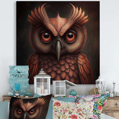 Motoko Wise Owl In Earth Tones II - reproduction sur toile
