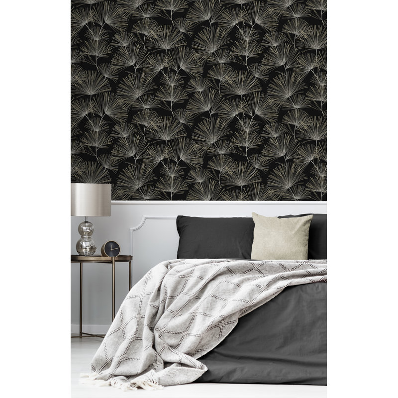 Adriannah Peel & Stick Floral Roll, Onyx