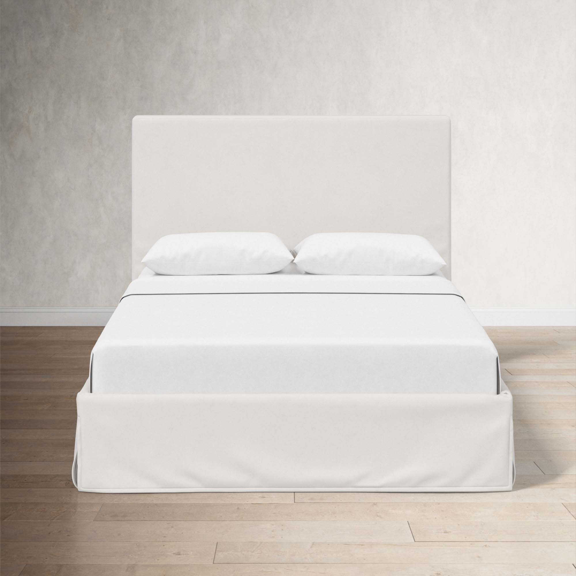 Verona Upholstered Slipcover Bed, Twin, Bella Light Gray Performance Velvet