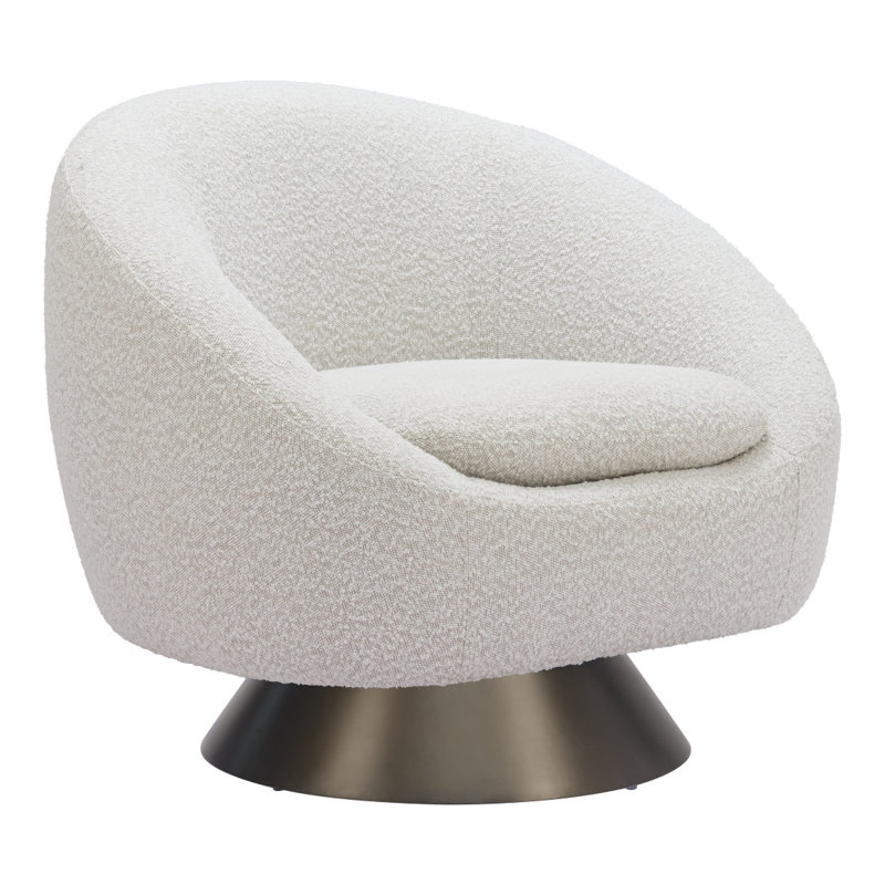  Chaise avec accoudoirs pivotante grise rembourrée